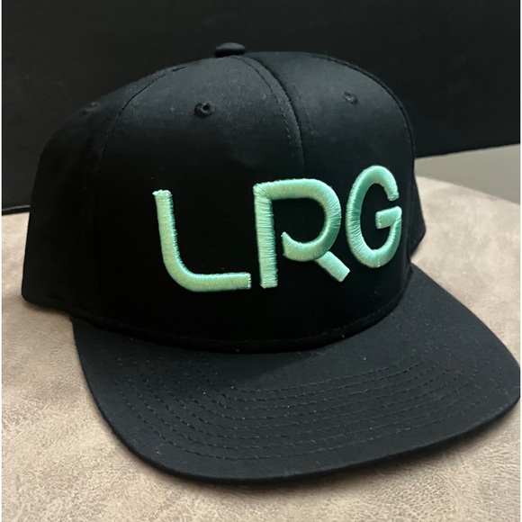 Lifted Research Group, LRG Hat. All Black with White Lettering. SnapBack Hat - Picture 2 of 10
